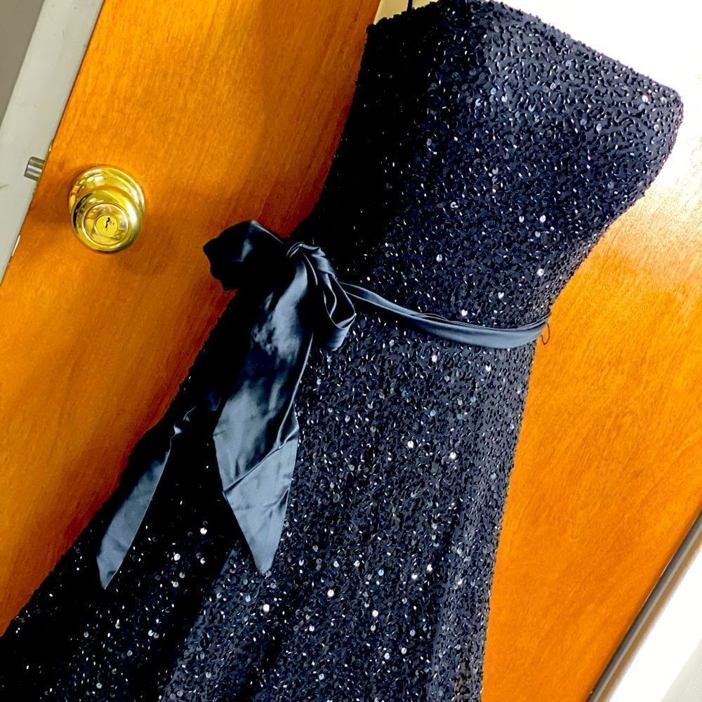 Victoria’s Secret MODA Beaded Ball Gown Black Formal Dress 4